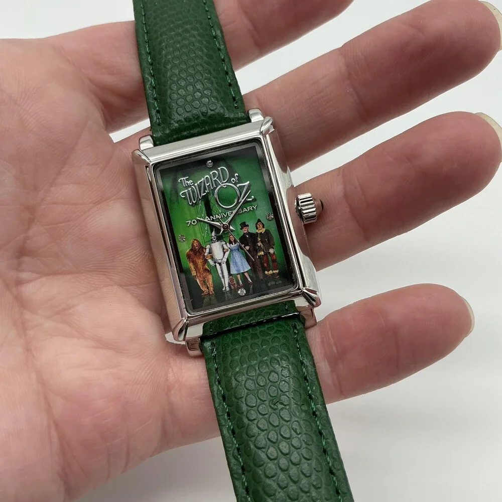 Wizard Of Oz 70th Anniversary Womens Watch 28mm Green Dial Leather New Battery